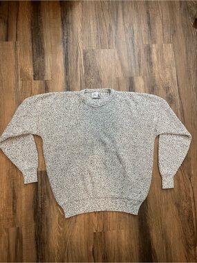 Vintage Penn’s Landing Men's Crewneck Sweater Sz XL Cream Speckled Fisherman